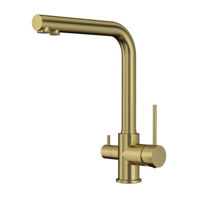 Смеситель для кухни Elghansa Kitchen Pure Water 56A5216-MattGold под фильтр, матовое золото