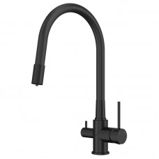 Смеситель для кухни Elghansa 56F5216-Black под фильтр с гибким изливом, черный