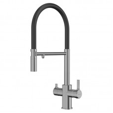 Смеситель для кухни 3 в 1 Elghansa Kitchen Pure Water 56F5511-Steel под фильтр, сталь