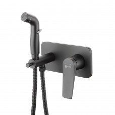 Смеситель Lemark Bronx LM3720BL с гигиеническим душем, черный