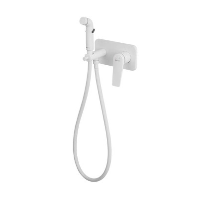 Смеситель Lemark Bronx LM3720MW с гигиеническим душем, белый