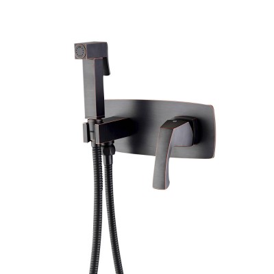 Смеситель Lemark Nubira LM6219ORB с гигиеническим душем, бронза, черный