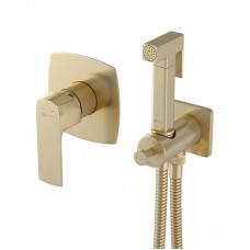 Смеситель Lemark Ursus LM7219BG с гигиеническим душем, золотой