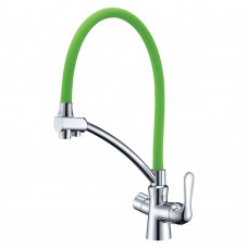 Смеситель для кухни Lemark Comfort LM3070C-Green с гибким изливом