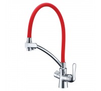 Смеситель для кухни Lemark Comfort LM3070C-Red с гибким изливом