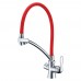 Смеситель для кухни Lemark Comfort LM3070C-Red с гибким изливом