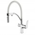 Смеситель для кухни Lemark Comfort LM3074C-White с гибким изливом