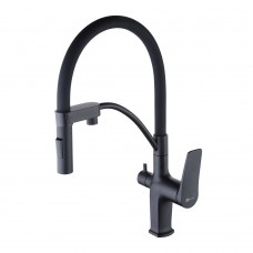 Смеситель для кухни Lemark Bronx LM3761BL, черный