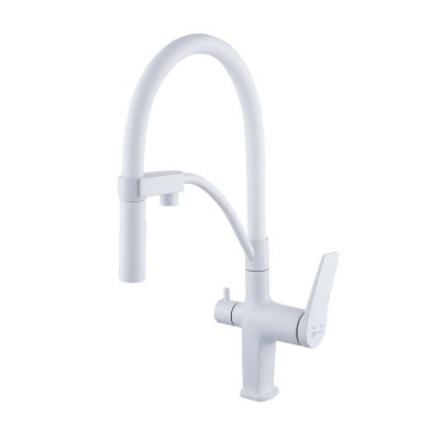 Смеситель для кухни Lemark Bronx LM3761MW, белый матовый