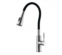 Смеситель для кухни Lemark Expert LM5082S-Black с гибким изливом