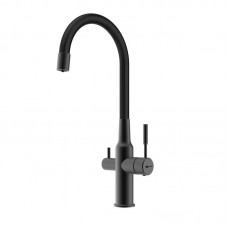 Смеситель для кухни Lemark Expert LM5083BL-Black с гибким изливом, черный