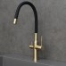 Смеситель для кухни Lemark Expert LM5083LGN-Black с гибким изливом, золотой/черный
