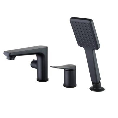 Смеситель на борт ванны Lemark Bronx LM3745BL, черный